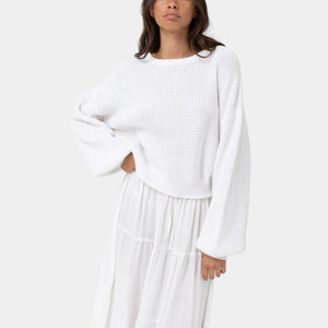 Rhythm Women's Classic Knit Jumper - White
