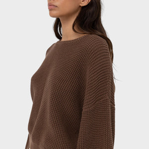 Rhythm women's Classic Knit Jumper - Chocolate