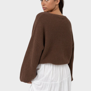 Rhythm women's Classic Knit Jumper - Chocolate