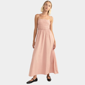 Rhythm Women's Classic Shirred Midi Dress - Rose