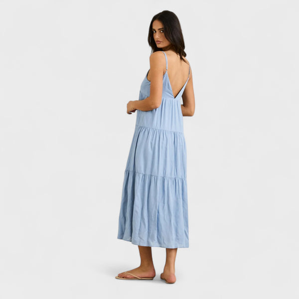 Rhythm Women's Classic Tiered Mini Dress -  Steel Blue