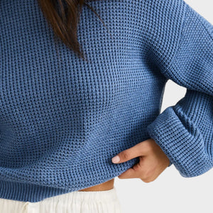 Rhythm Women's Classic Knit Jumper - Steel Blue