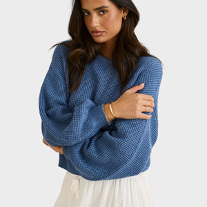 Rhythm Women's Classic Knit Jumper - Steel Blue