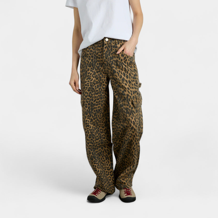 Damson Madder Cargo Jeans - Leopard