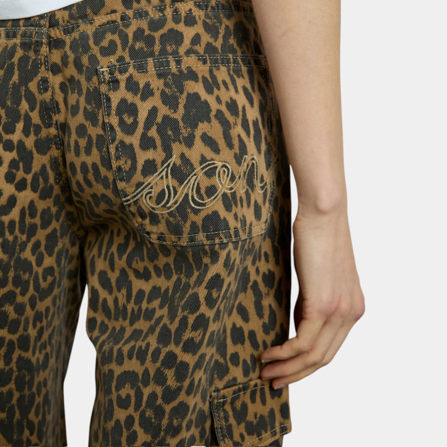 Damson Madder Cargo Jeans - Leopard