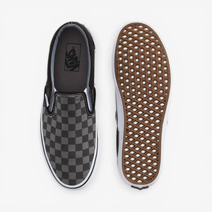 Vans Checkerboard Classic Slip-On Shoes - Black/Pewter