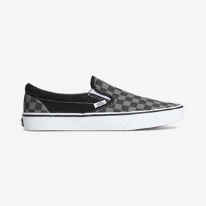 Vans Checkerboard Classic Slip-On Shoes - Black/Pewter