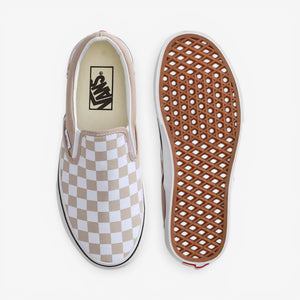 Vans Classic Slip-On Checkerboard Shoes - Beige