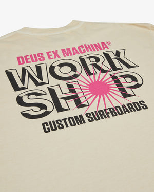 Deus Ex Machina Surf Shop T-Shirt - Dirty White