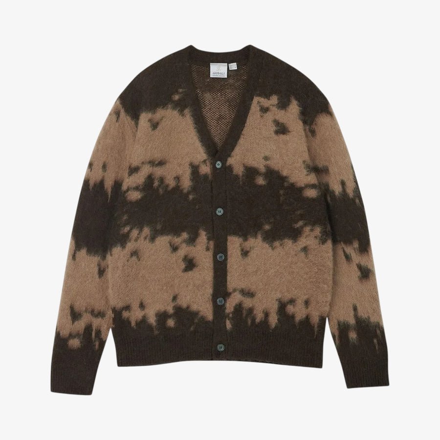 Gramicci Mohair Splatter Cardigan - Taupe Splatter