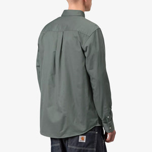 Carhartt Long Sleeve Madison Shirt - Velvet Green/White