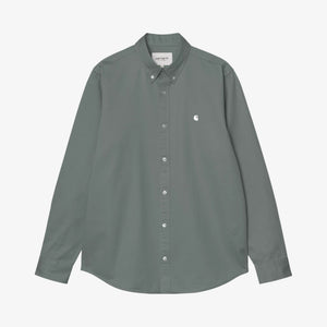 Carhartt Long Sleeve Madison Shirt - Velvet Green/White