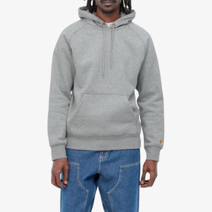 Carhartt Hooded Chase Sweatshirt - Grey Heather / Gold