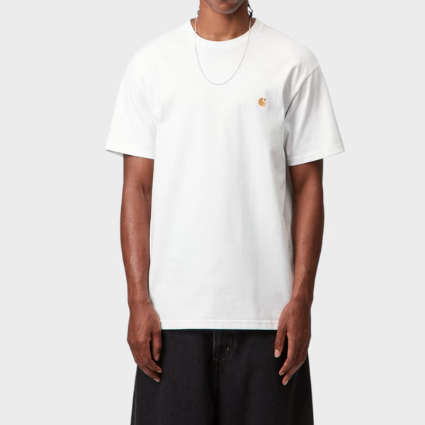 Carhartt Short Sleeve Chase T-Shirt - White / Gold