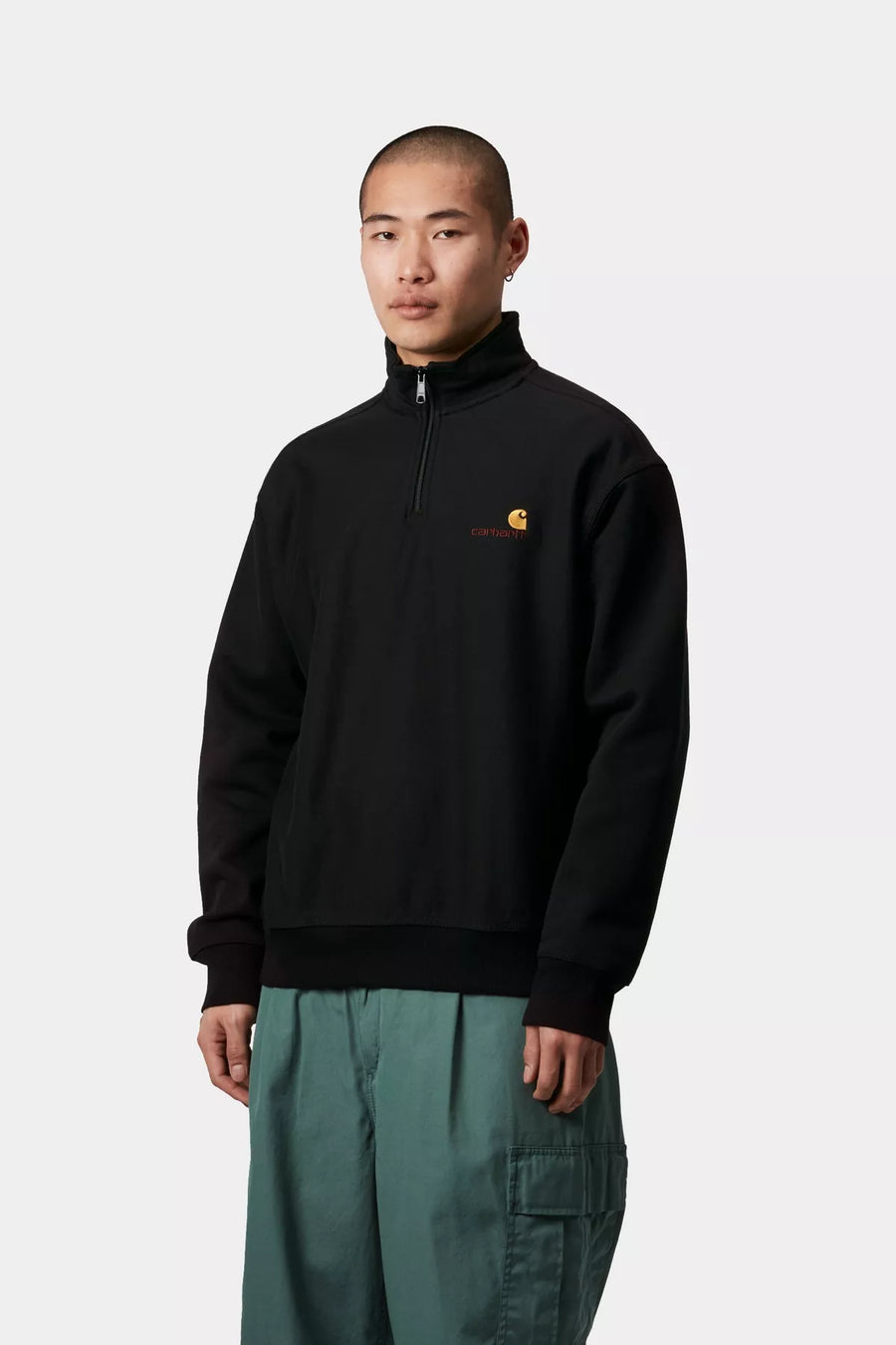 Carhartt Half Zip American Script Sweatshirt - Black