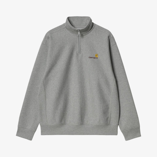 Carhartt Half Zip American Script Sweatshirt - Heather Grey