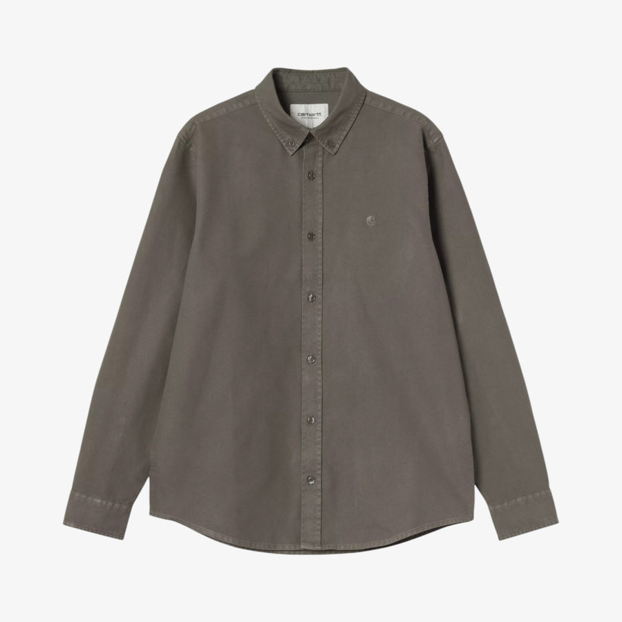 Carhartt Long Sleeve Bolton Shirt - Shungite, Garment dyed