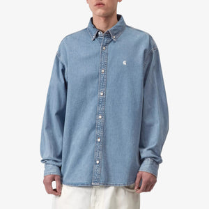 Carhartt Long Sleeve Lucas Shirt - Blue, Bleached