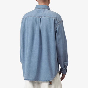Carhartt Long Sleeve Lucas Shirt - Blue, Bleached