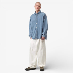 Carhartt Long Sleeve Lucas Shirt - Blue, Bleached