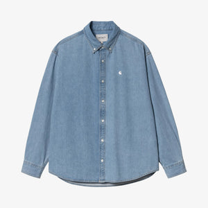 Carhartt Long Sleeve Lucas Shirt - Blue, Bleached