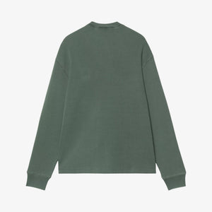 Carhartt Long Sleeve Vista Waffle T-Shirt - Dark Scarab, Garment dyed