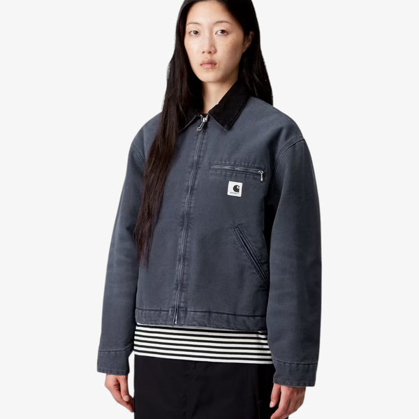 Carhartt Women's OG Detroit Jacket  - Dark Navy / Black, stone canvas