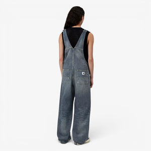 Carhartt Women's Bib Overall Straight - Blue, Worn used wash