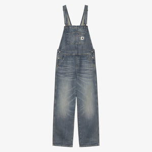 Carhartt Women's Bib Overall Straight - Blue, Worn used wash