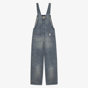Carhartt Women's Bib Overall Straight - Blue, Worn used wash