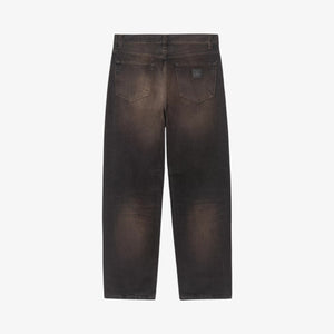 Carhartt Aaron Pant 'Camano' Denim - Black, Tabacco used wash