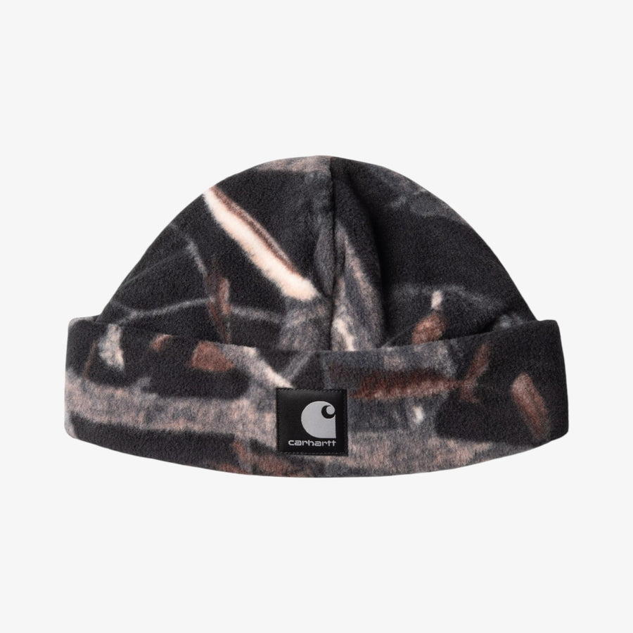 Carhartt WIP Blevin Beanie - Camo Feather Tree, Black
