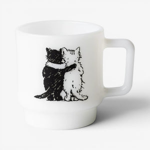 Carhartt Hugging Cats Glass Mug - white