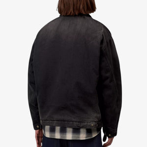 Carhartt Detroit Jacket - Black / Black, Tobacco used wash
