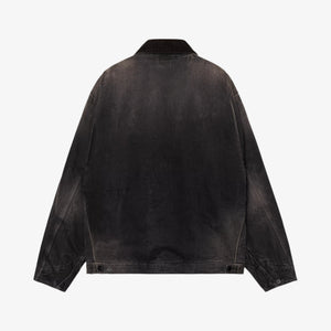 Carhartt Detroit Jacket - Black / Black, Tobacco used wash