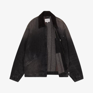 Carhartt Detroit Jacket - Black / Black, Tobacco used wash