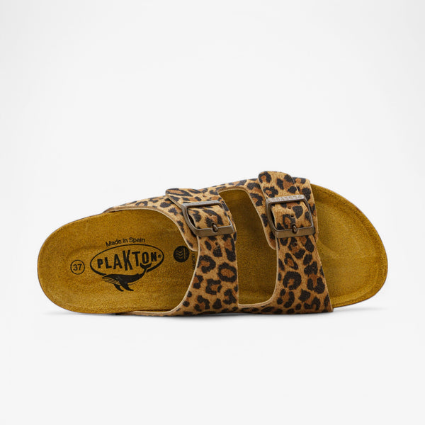 PLAKTON BETA WOMENS SANDAL - LEOPARD PRINT AFELPADO