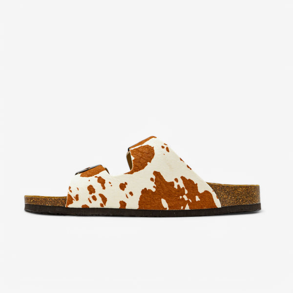 Plakton Beta Women's Sandals - Cow Print Cuero
