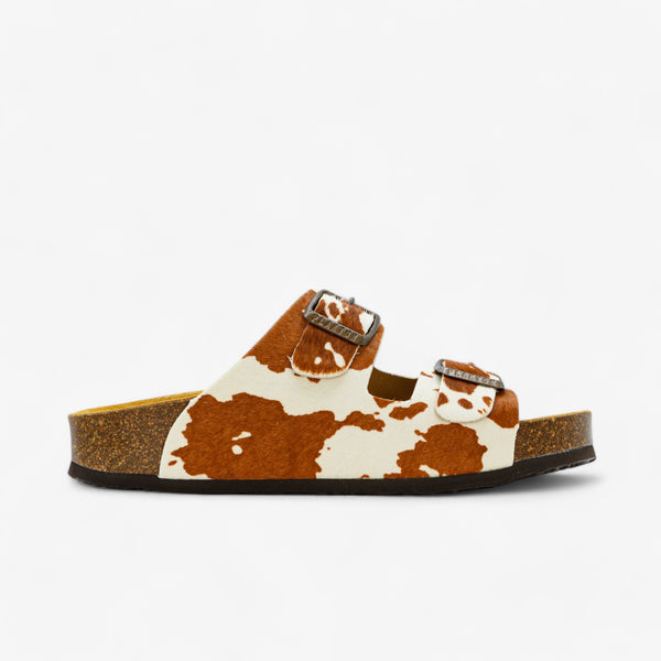 Plakton Beta Platform Women's Sandals - Cow Print Cuero