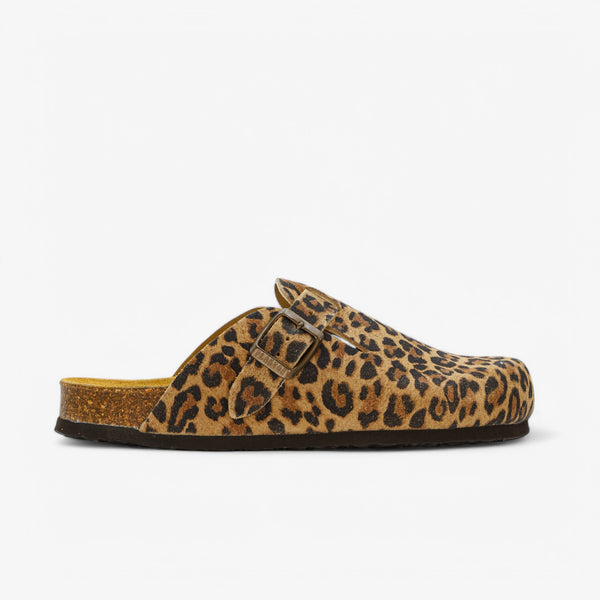 PLAKTON BLOGG WOMENS CLOG - LEOPARD PRINT AFELPADO