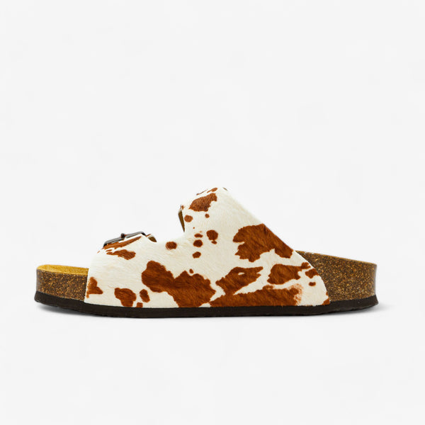 Plakton Beta Platform Women's Sandals - Cow Print Cuero