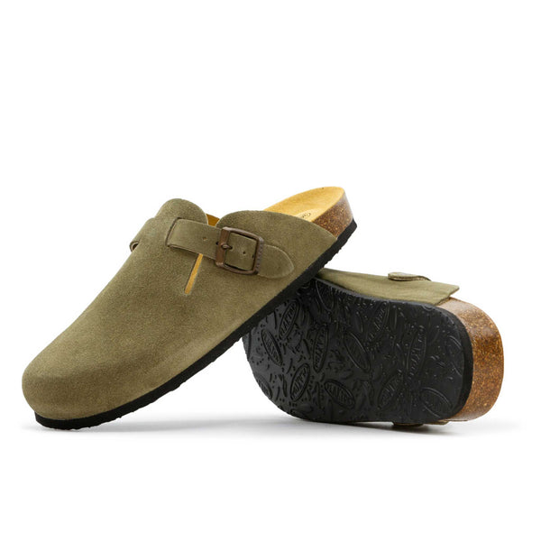 Plakton Women's 'Gibralter Blog' Suede Mule - Light Khaki