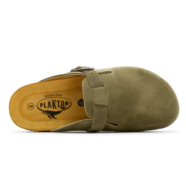 Plakton Women's 'Gibralter Blog' Suede Mule - Light Khaki