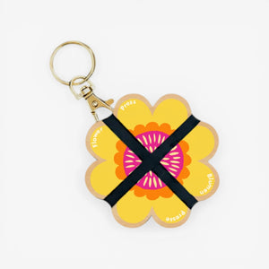 Studio Wald Keyring Flower Press - Orange and Pinks