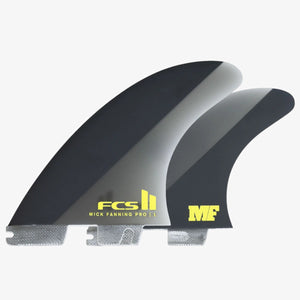 FCS II Mick Fanning PG Pro Tri Fin Set Large - Black / Acid