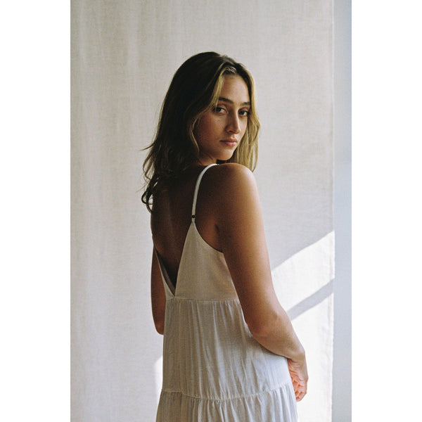 Rhythm Classic Tiered Mini Dress - White