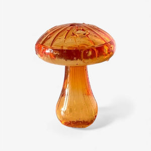 Ivor Mini Glass Mushroom Vase - Orange