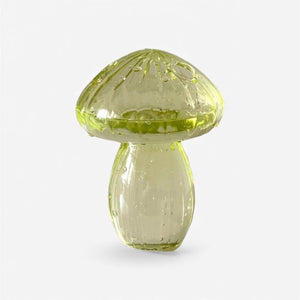 Ivor Mini Glass Mushroom Vase - Light Green