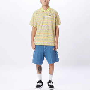 OBEY 'Expand' Jaquard Polo Shirt - Celery Juice