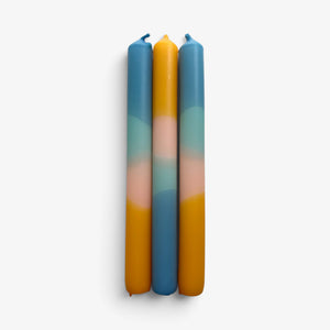 The colour Emporium : Beachy - Dip Dye Dinner Candle Trio